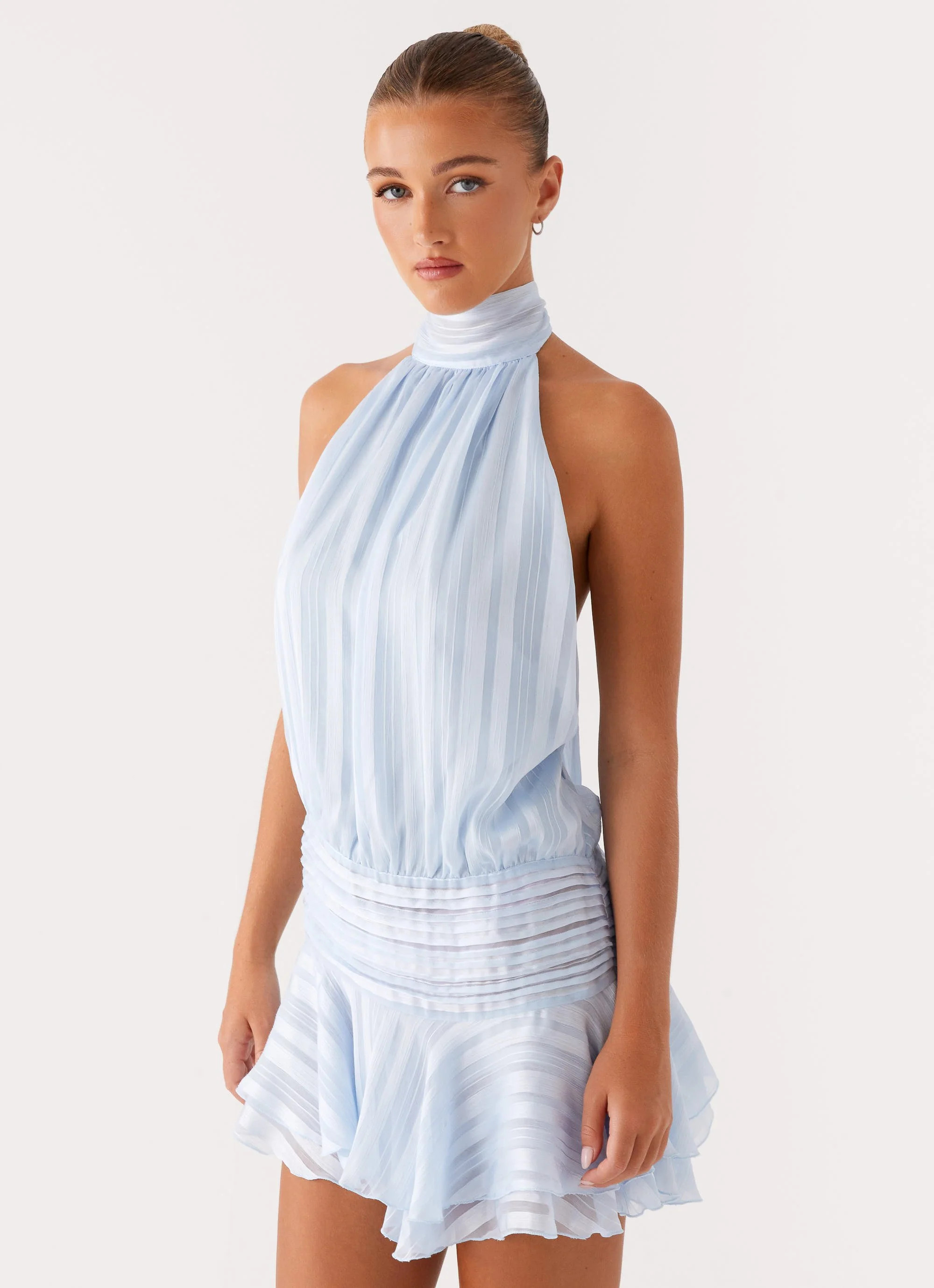 Willow Chiffon Mini Dress - Blue | Peppermayo (Global)
