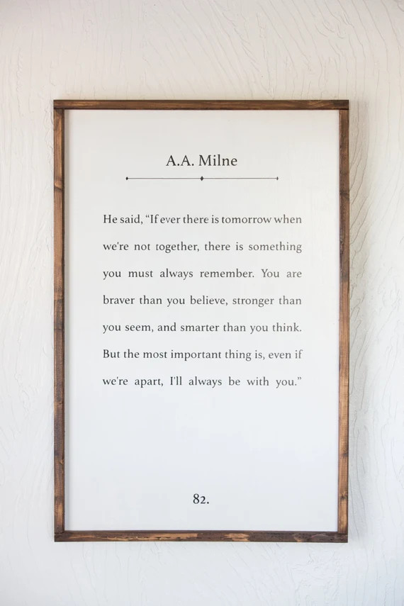 A.A. Milne Quote  Winnie the Pooh  Wood Sign  2 | Etsy | Etsy (US)