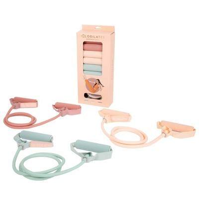 Blogilates 3pk Resistance Bands - Pink/Green/Orange: Foam & TPR, Medium & Light | Target