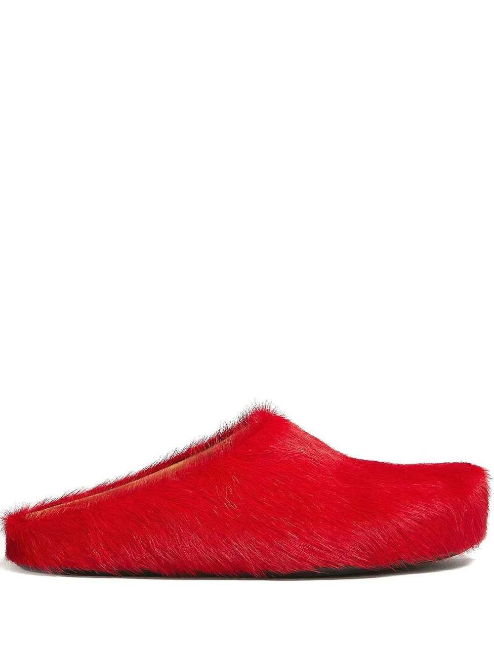 Marni Fussbet Sabot calf-hair Slippers | Red | FARFETCH | Farfetch Global