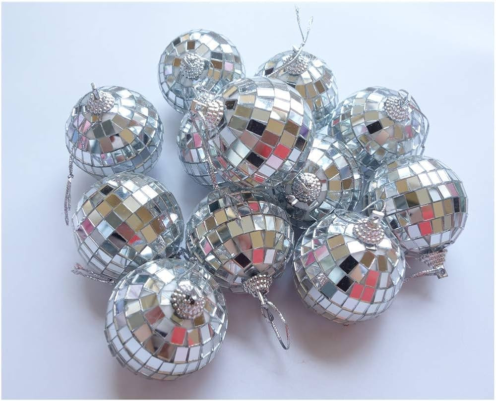 12 Pcs 2 Inch Disco Ball Decoration Hanging Mirror Ornament Bar Party Wedding Christmas Xmas Tree... | Amazon (US)