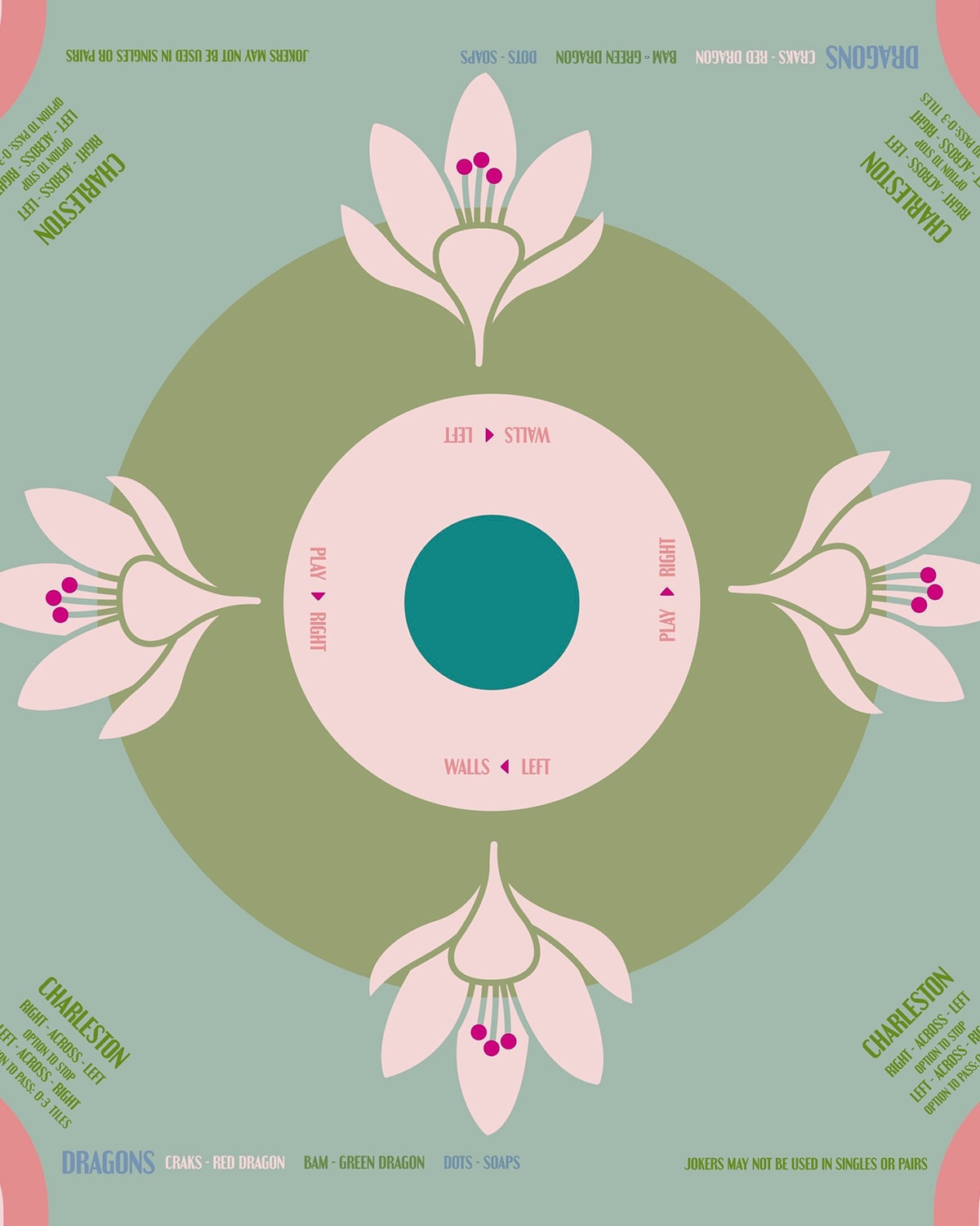 Sage Lotus Neoprene Mahjong Mat | Neiman Marcus