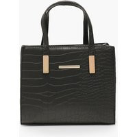 Womens Mini Croc Tote Bag - Black - One Size | boohoo (US & Canada)