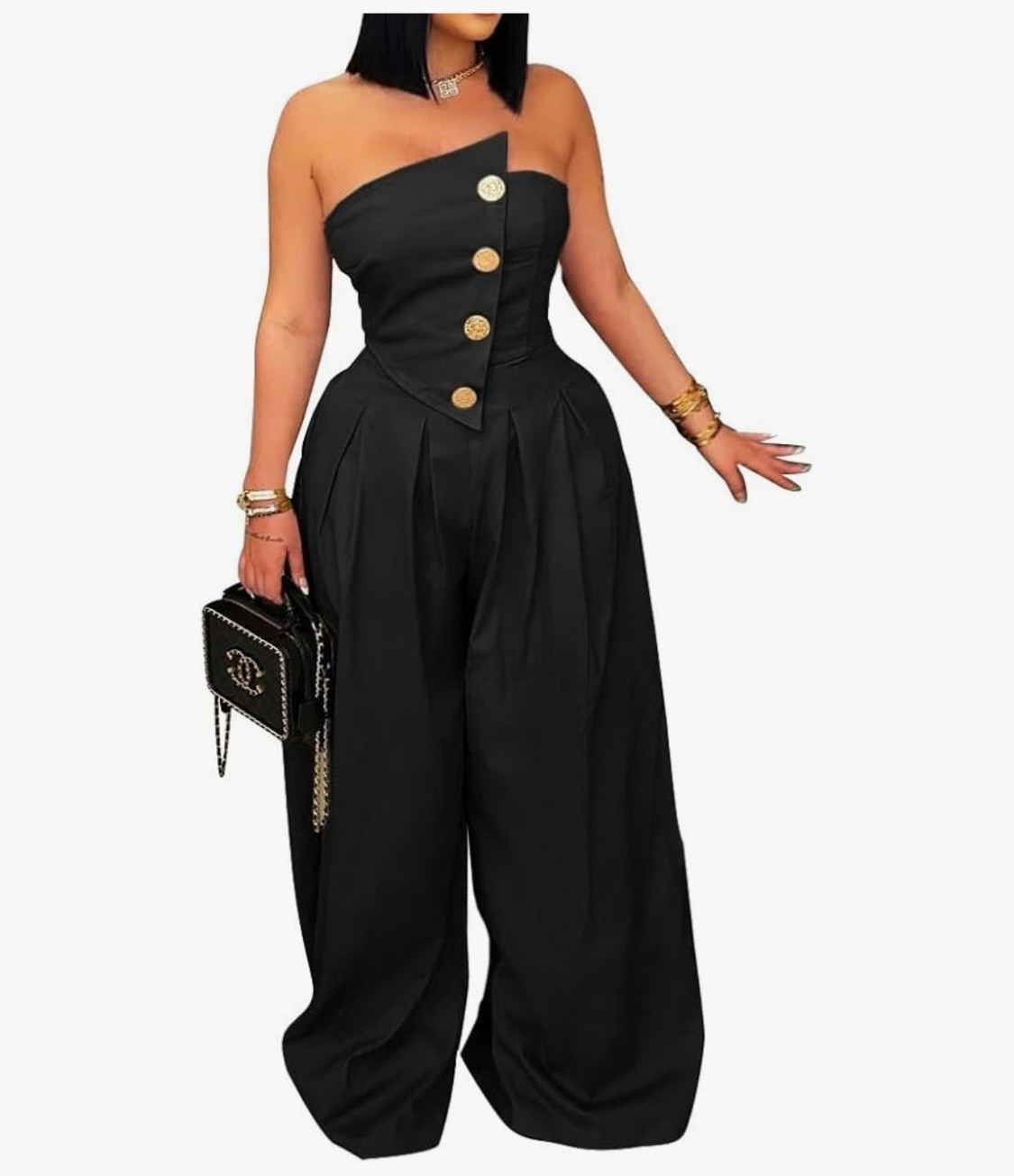 Fits oversized. I’d size down a size. BOKITECAO Womens Cargo Jumpsuit Sexy Strapless One Piece Outfit Off Shoulder Top Ruched Wide Leg Rompers Overalls

#LTKSaleAlert #LTKMidsize #LTKgrwm