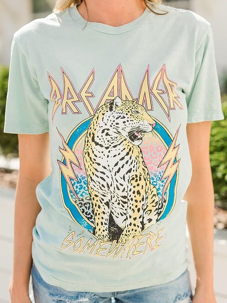 SOFIA'S CHOICE Women's Tie Dye Tiger Print T Shirt Short Sleeve Casual Tees | Amazon (US)