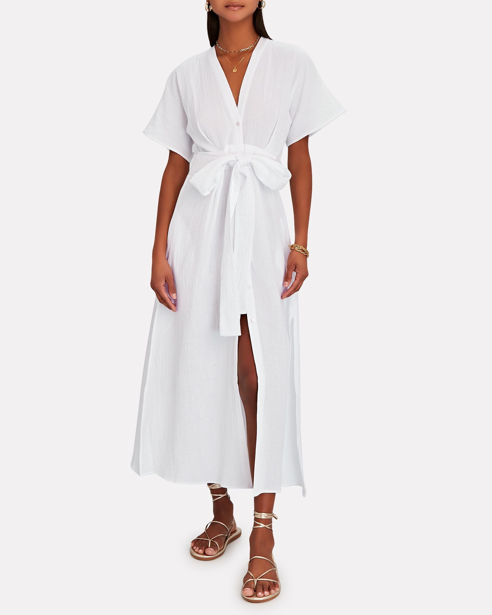 Ines Cotton Gauze Shirt Dress | INTERMIX