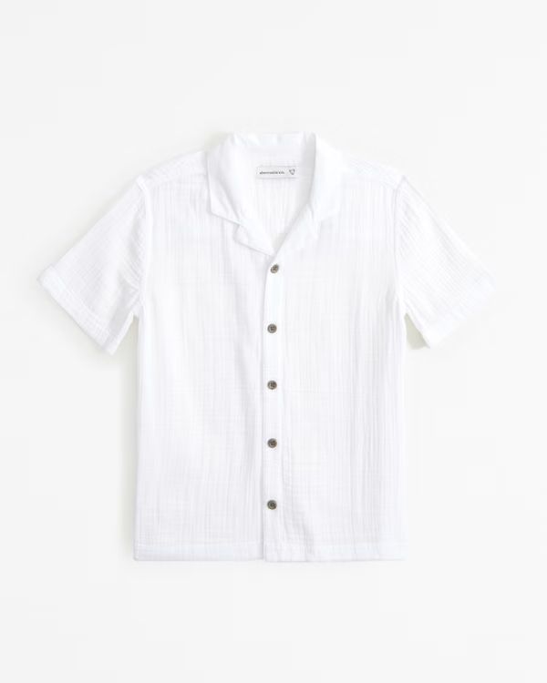 resort short-sleeve gauzy shirt | Abercrombie & Fitch (US)