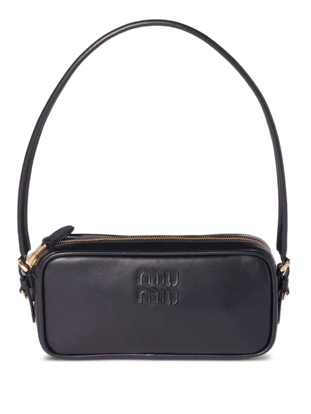 Miu Miu leather logo-detail mini bag - Black | Farfetch Global