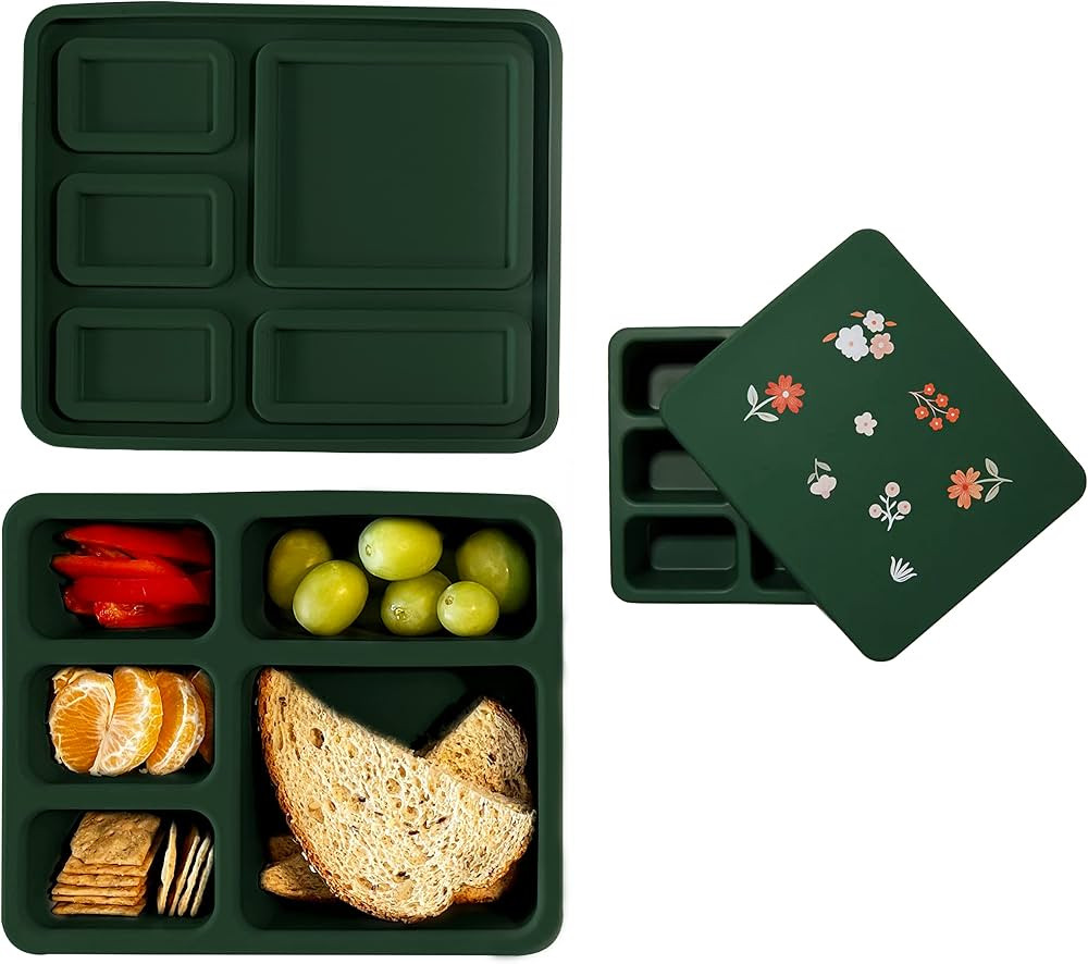 Austin Baby Co Leak-Proof Bento Lunch Box for Kids – Silicone Kids Lunch Container with 5 Leakp... | Amazon (US)