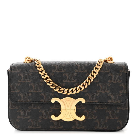 Triomphe Canvas Chain Shoulder Bag  Tan | FASHIONPHILE (US)