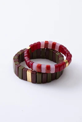 Glass Bracelet Set, Guava | Noonday