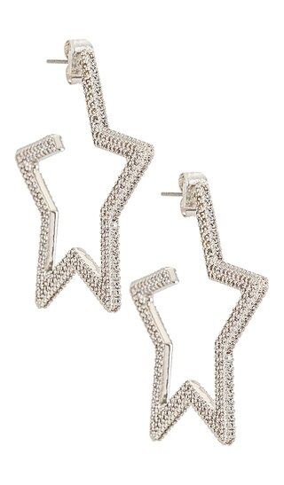 Pave Star Hoops | Revolve Clothing (Global)
