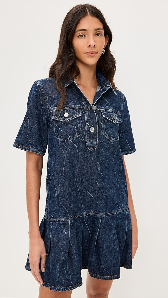 GANNI Crinkled Future Denim Mini Dress | Shopbop | Shopbop