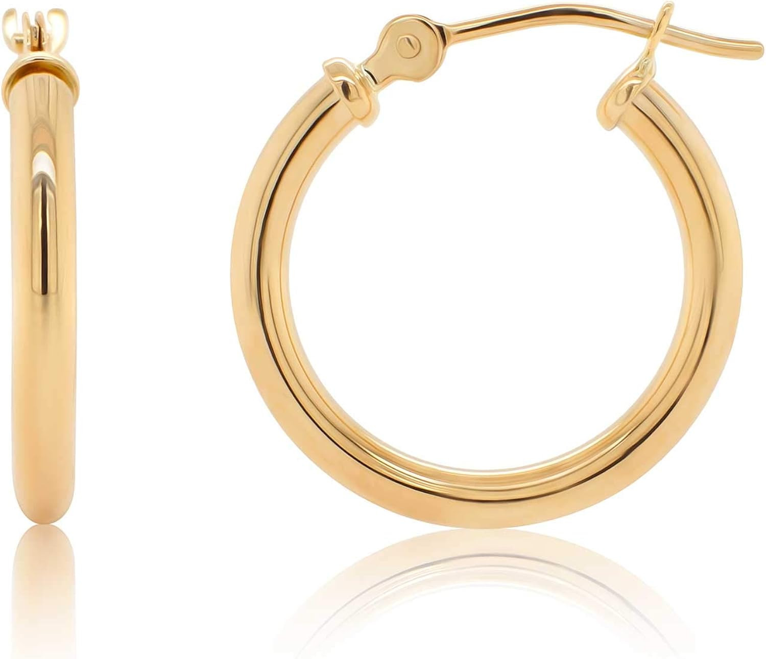 14K 2mm Tube Hoop Earrings, High Polish | Amazon (US)