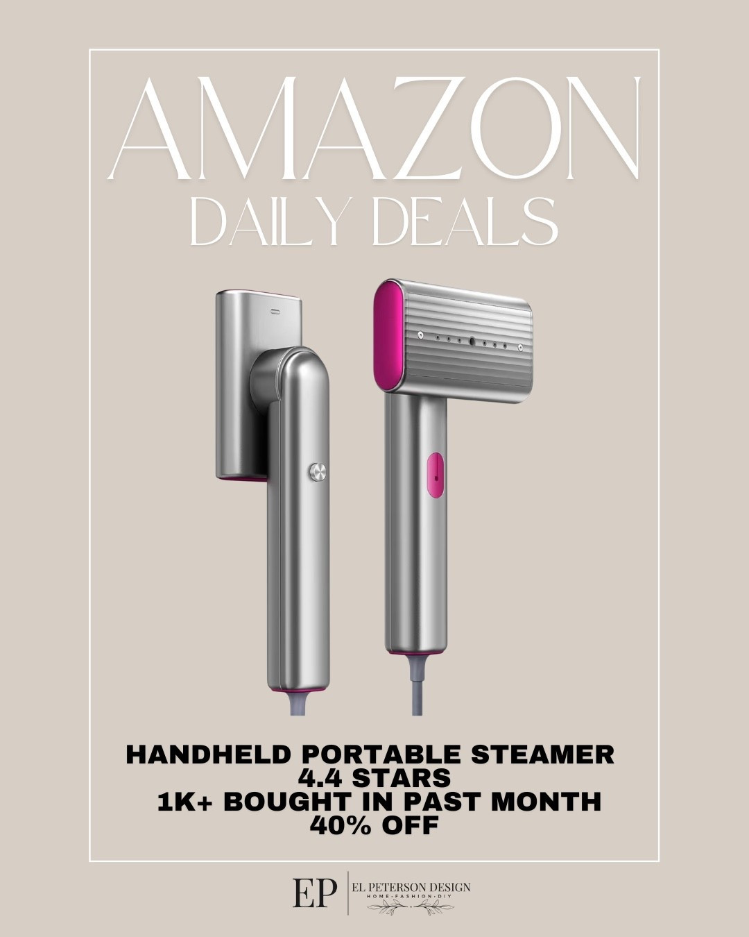 Amazon Daily Deals
Handheld portable steamer 

#LTKSaleAlert #LTKHome
