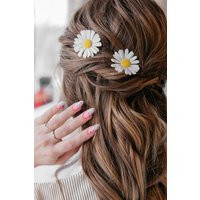 Daisy Hair Clips, Flower Clips Accessories For Rustic Daisy Wedding Wedding. Trendy Hippie Clips | Etsy (US)