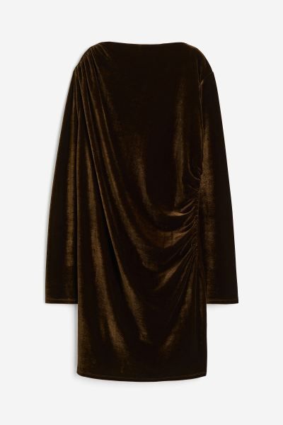 Gathered Jersey Dress - Dark olive green - Ladies | H&M US | H&M (US + CA)