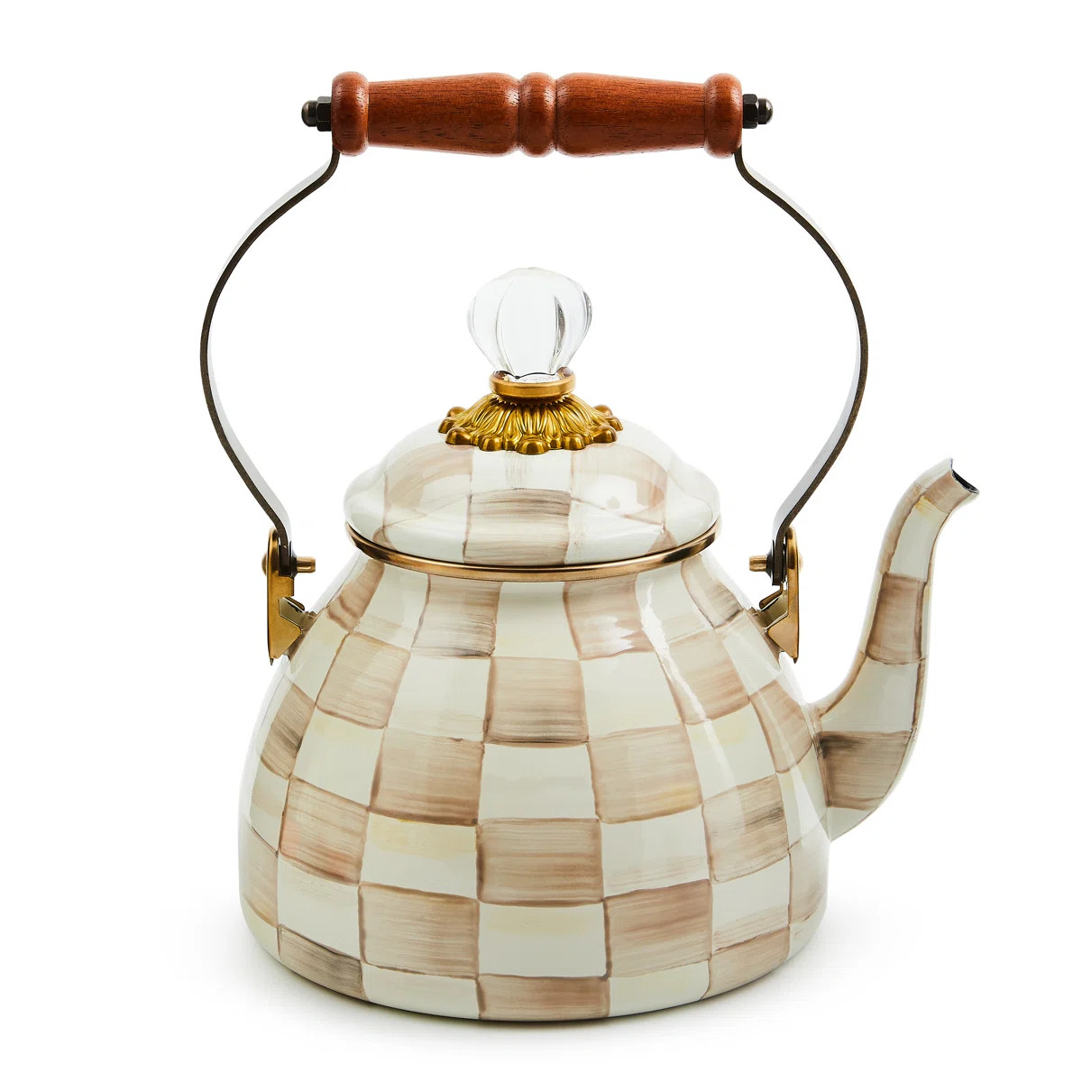 Mocha Check 2 Quart Tea Kettle | Wayfair North America
