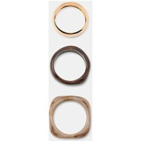 Zara - Pack Of 3 Mixed Rigid Bracelets - Brown - M - Woman | Zara UK
