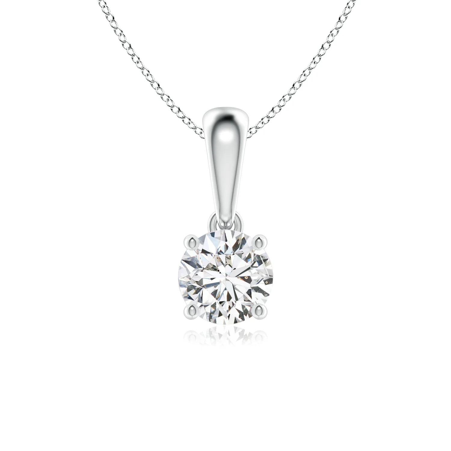 Classic Solitaire Prong-Set Round Diamond Pendant | Angara Inc.