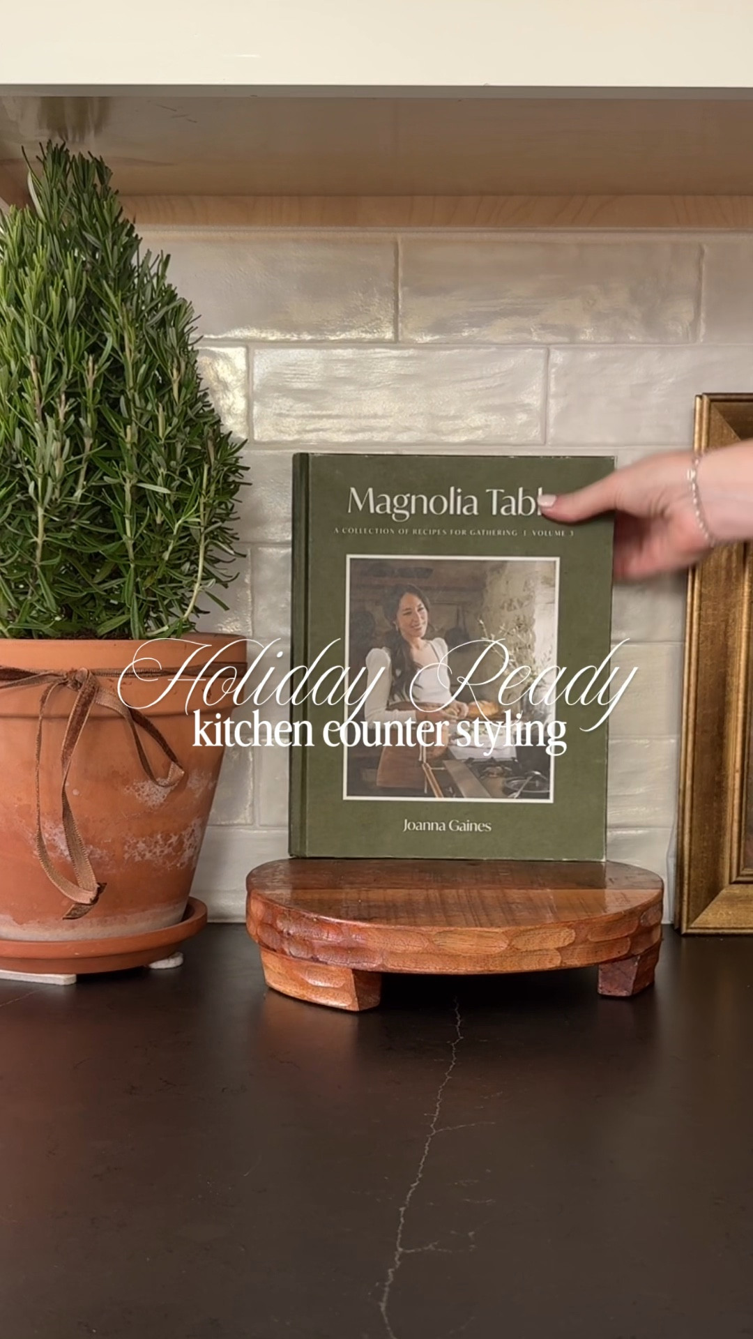 Holiday Ready Kitchen Counter Styling 🎄 In the kitchen, I love adding Christmas touches — but when counter space is limited, it’s nice when those festive moments can be both functional and pretty. A Christmas cookie jar, tree-shaped wood trivets for hot dishes, and Christmas-colored cookbooks all help make the space feel cheerful.🍪🌲

Note: the wooden round riser was a yard sale find & the live rosemary bush came from Trader Joe’s and I repotted it in this terracotta planter I had. I’ve linked similar below! 

Wishing you a cozy & joy-filled season.  🤍 Rachel


#christmaskitchen #christmaskitchenstyling #stylingkitchencounters


#LTKSeasonal #LTKHome #LTKHoliday