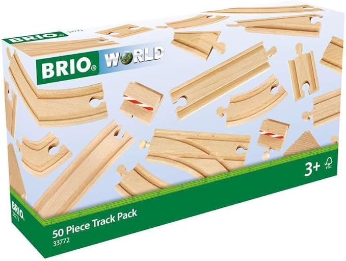 BRIO 33772 Special Track Pack | 50 Pieces of Wooden Tracks and Train Accessories for Kids Age 3 a... | Amazon (US)