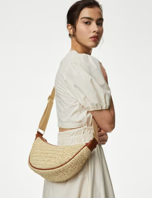 Straw Sling Cross Body Bag | Marks & Spencer (UK)