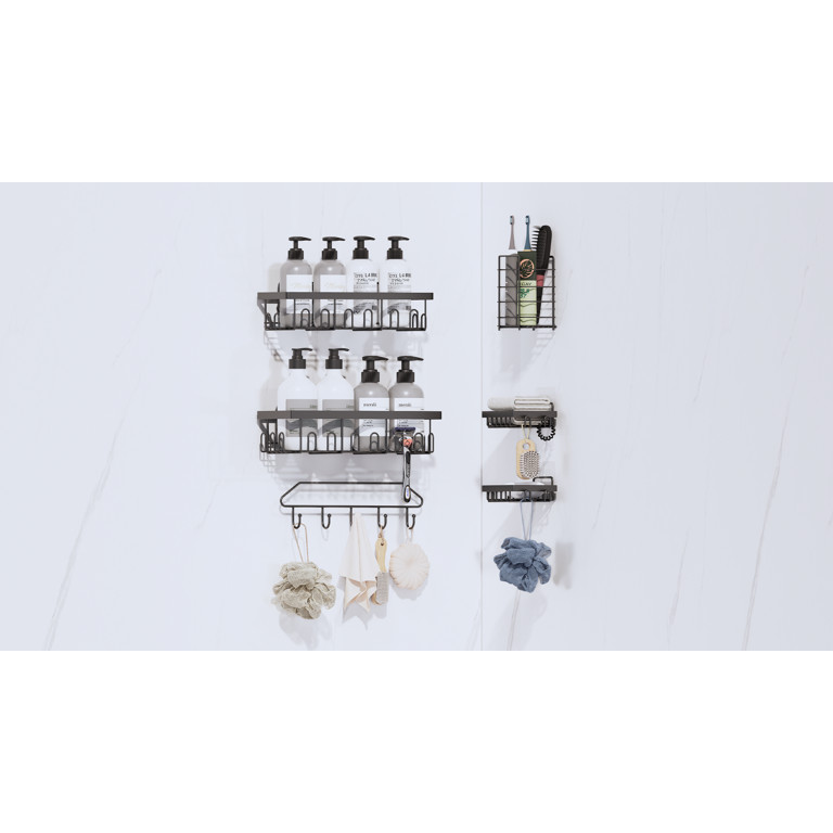 Topritt Shower Caddy 6 Pack, Adhesive Shower Organizer with Soap Holder, Large Capacity, No-Drill... | Walmart (US)
