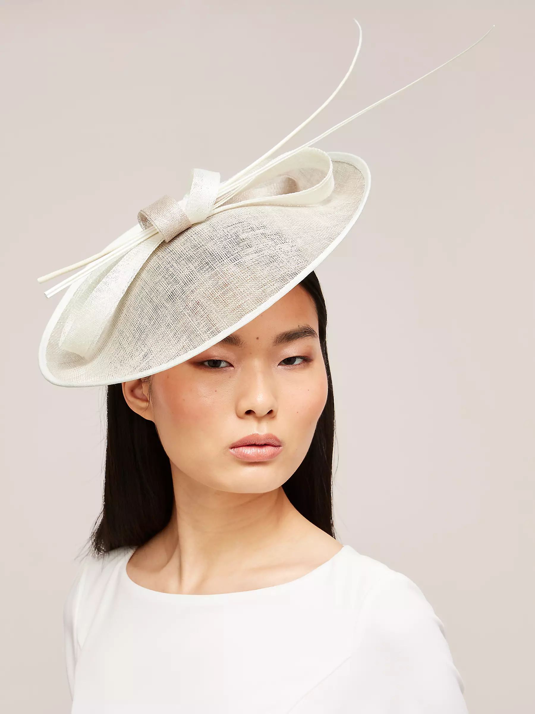 John Lewis & Partners Daisy Occasion Fascinator, Taupe/Ivory | John Lewis (UK)