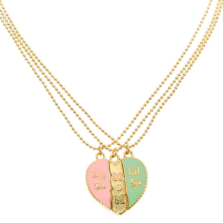 Mother & Daughters Split Heart Pendant Necklaces - 3 Pack | Claire's (UK)