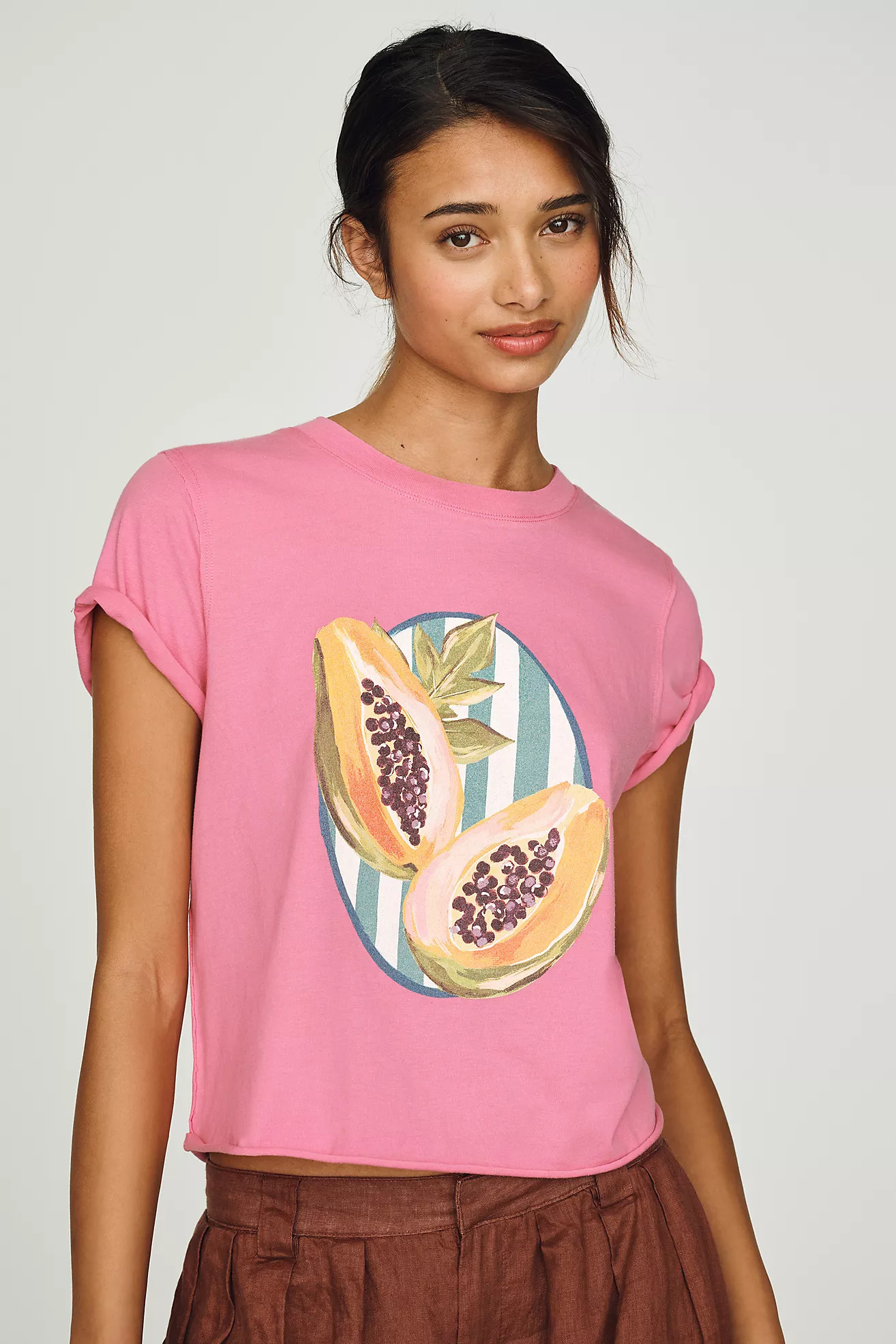 Elizabeth Rachael x Anthropologie Cotton Papaya Tee | Anthropologie (US)