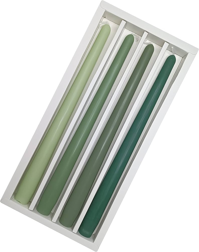 Gradient Color Taper Candles Green Tea Scented Candle Candles Sticks 10 inch - Set of 4 Green Tap... | Amazon (US)