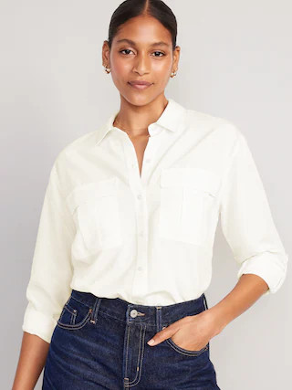 Long-Sleeve Utility Blouse for Women | Old Navy (US)