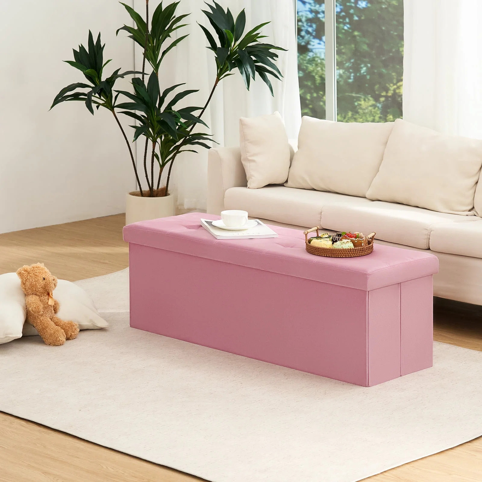 Folding Storage Velvet Bedroom Bench With Storage | Wayfair North America