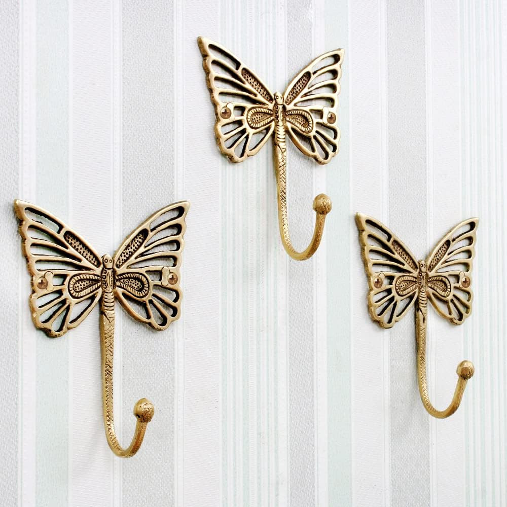 Indian Shelf Butterfly Hooks Coat Rack Wall Mount Towel Hooks for Bathrooms Cute Wall Hooks Kids ... | Amazon (US)