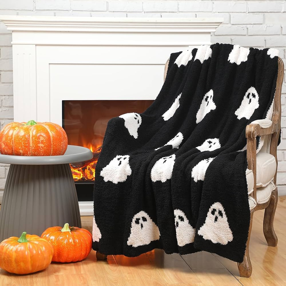 50 x 60'' Halloween Ghost Throw Blanket Microfiber Blanket Pink White Ghost Throw Blanket Cute Bl... | Amazon (US)