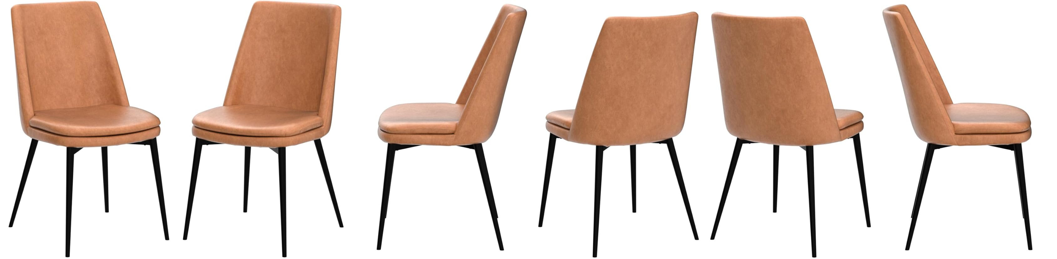 CHITA Mid-Century Padded Dining Chair, Modern Upholstered Faux Leather Dining Room Chair Set of 2... | Amazon (US)