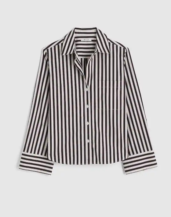 Easy Y-Neck Button-Up Shirt | Madewell | Madewell