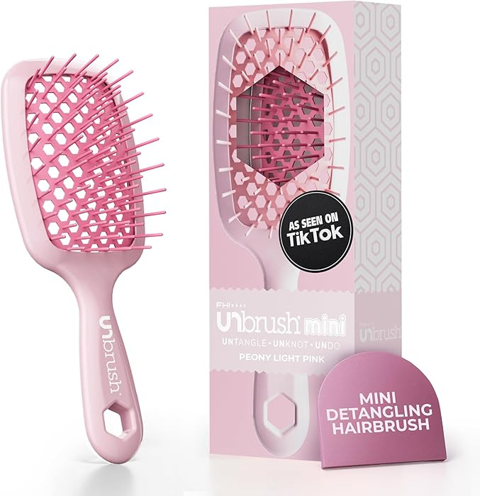 FHI HEAT UNbrush MINI Wet & Dry Vented Detangling Hair Brush, Peony Light Pink | Amazon (US)