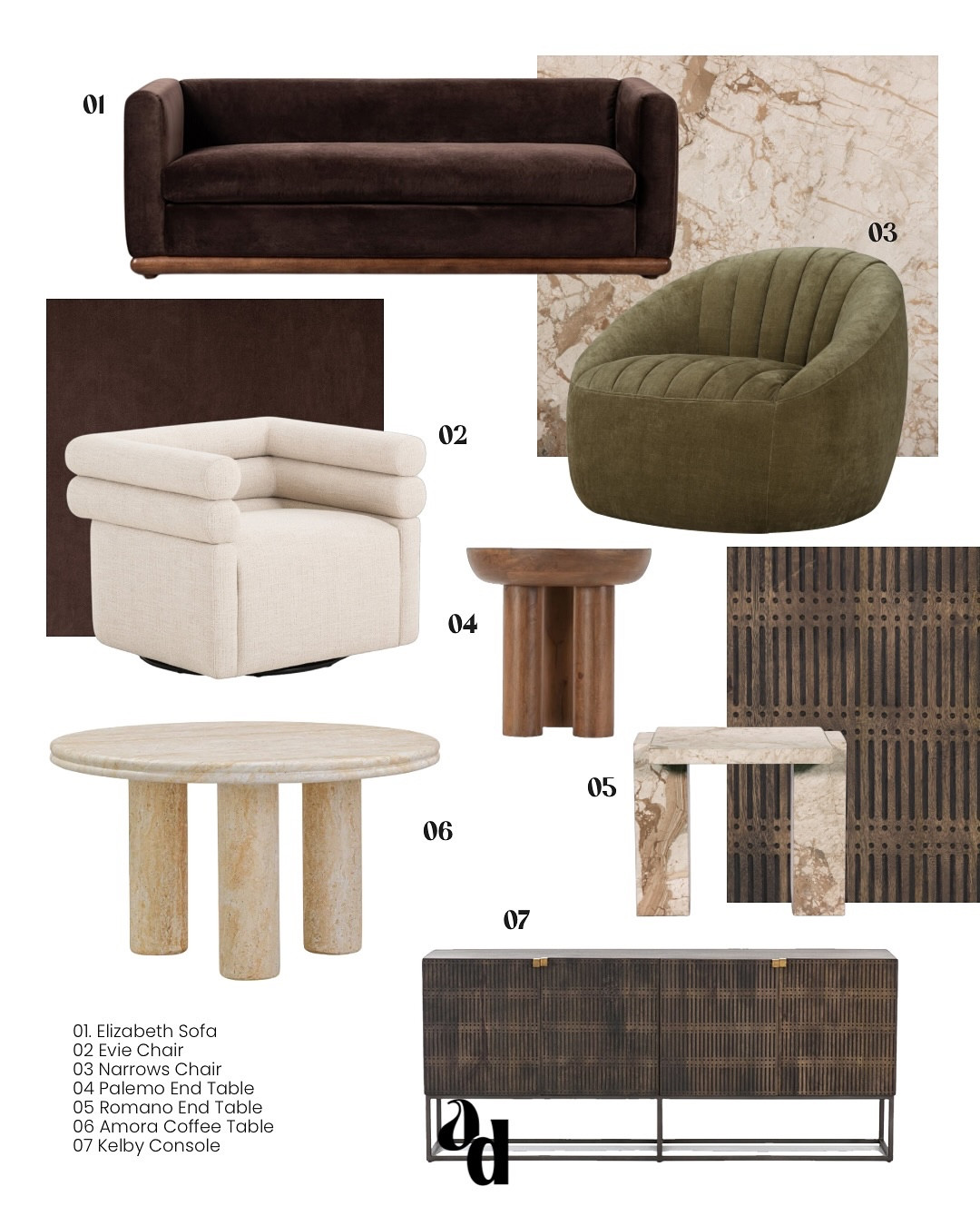Sculptural Forms: Seven Objects of Desire.
Form meets function in this curated collection of standout silhouettes. From the rich velvet curves of the Elizabeth Sofa to the grounded elegance of the Amora Coffee Table, each piece was chosen for its bold presence, organic texture, and timeless appeal.
.
.
#livingroomdesigns #shoppable #livingroomfurniture #curatedcollections 
.

#LTKHome