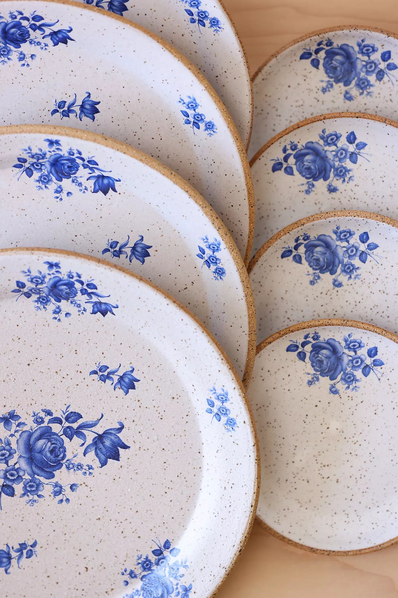 Earth and Element Blue Floral Saucer | Anthropologie (US)