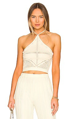 Lovers and Friends Astoria Crochet Halter Top in Ivory from Revolve.com | Revolve Clothing (Global)
