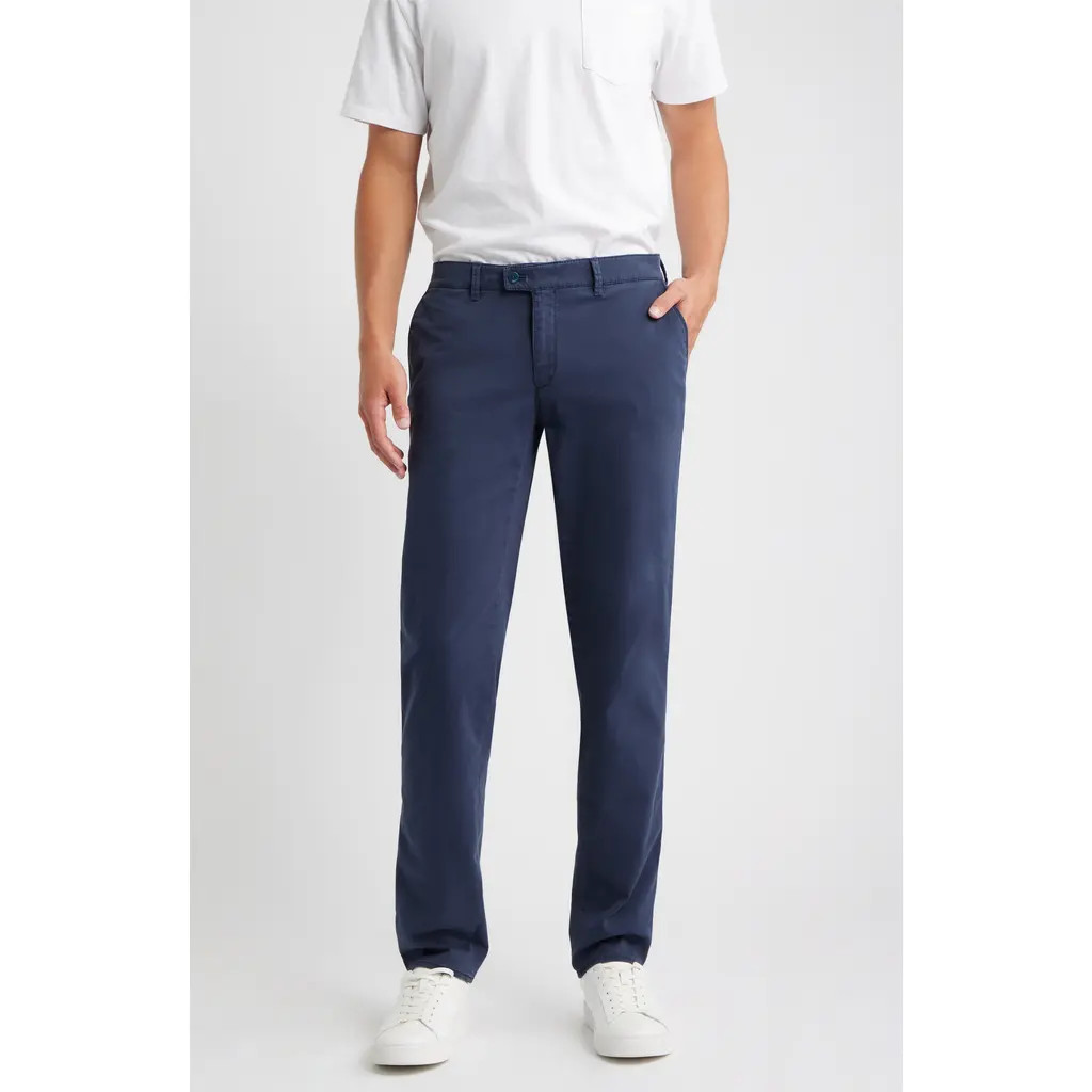 Brax Fabio IDX Flat Front Modern Fit Cotton Blend Chinos in Universe at Nordstrom Rack, Size 40 X 32 | Nordstrom Rack