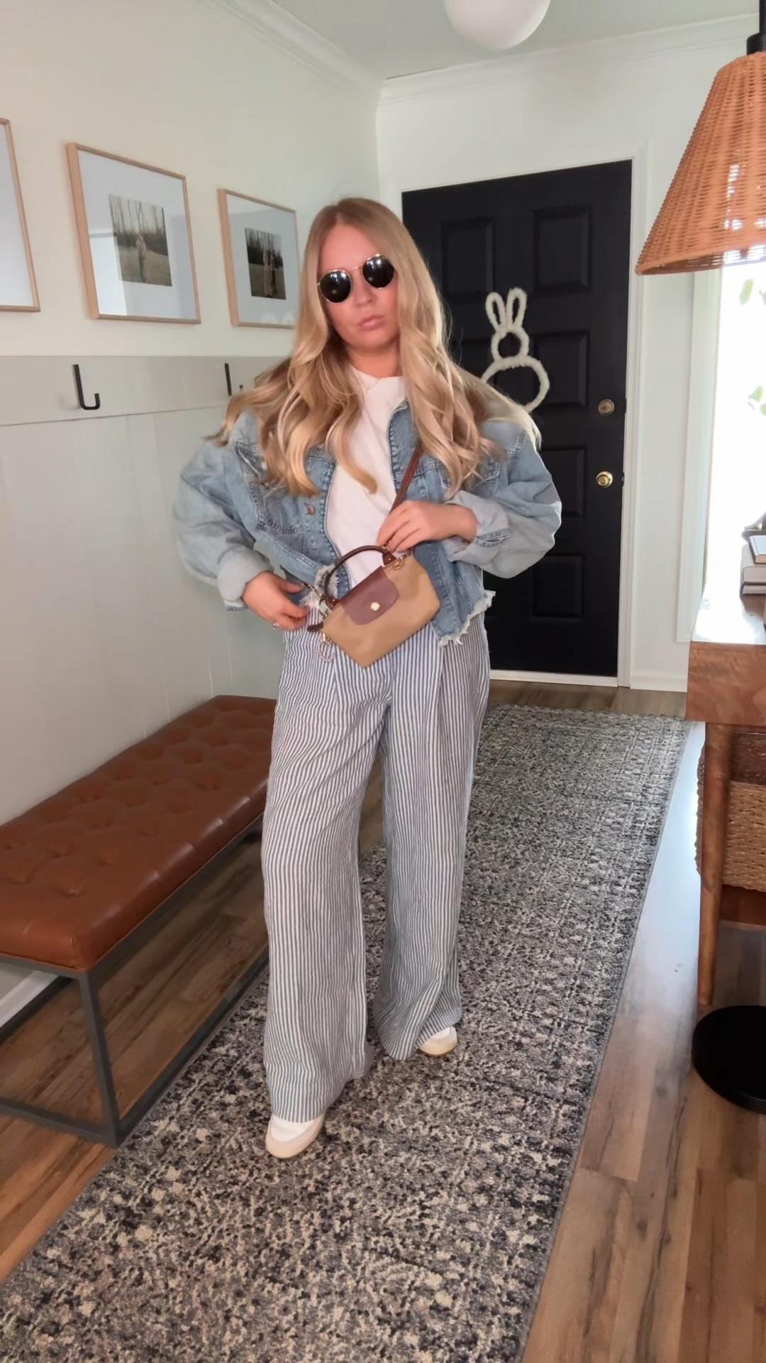 Longchamp mini , longchamp pouch, linen pants , American eagle , gola hawk sneakers , spring outfit , mom outfit 

#LTKItBag