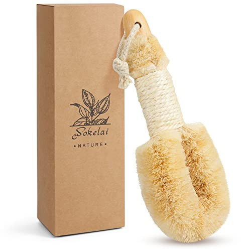 Dry Brushing Body Brush for Skin - Exfoliating Body Scrubber Brushes Natural Sisal Bristle for Lymphatic Drainage Cellulite Body Exfoliator for Bath Shower to Improve Circulation Stop Ingrown Hairs | Amazon (US)