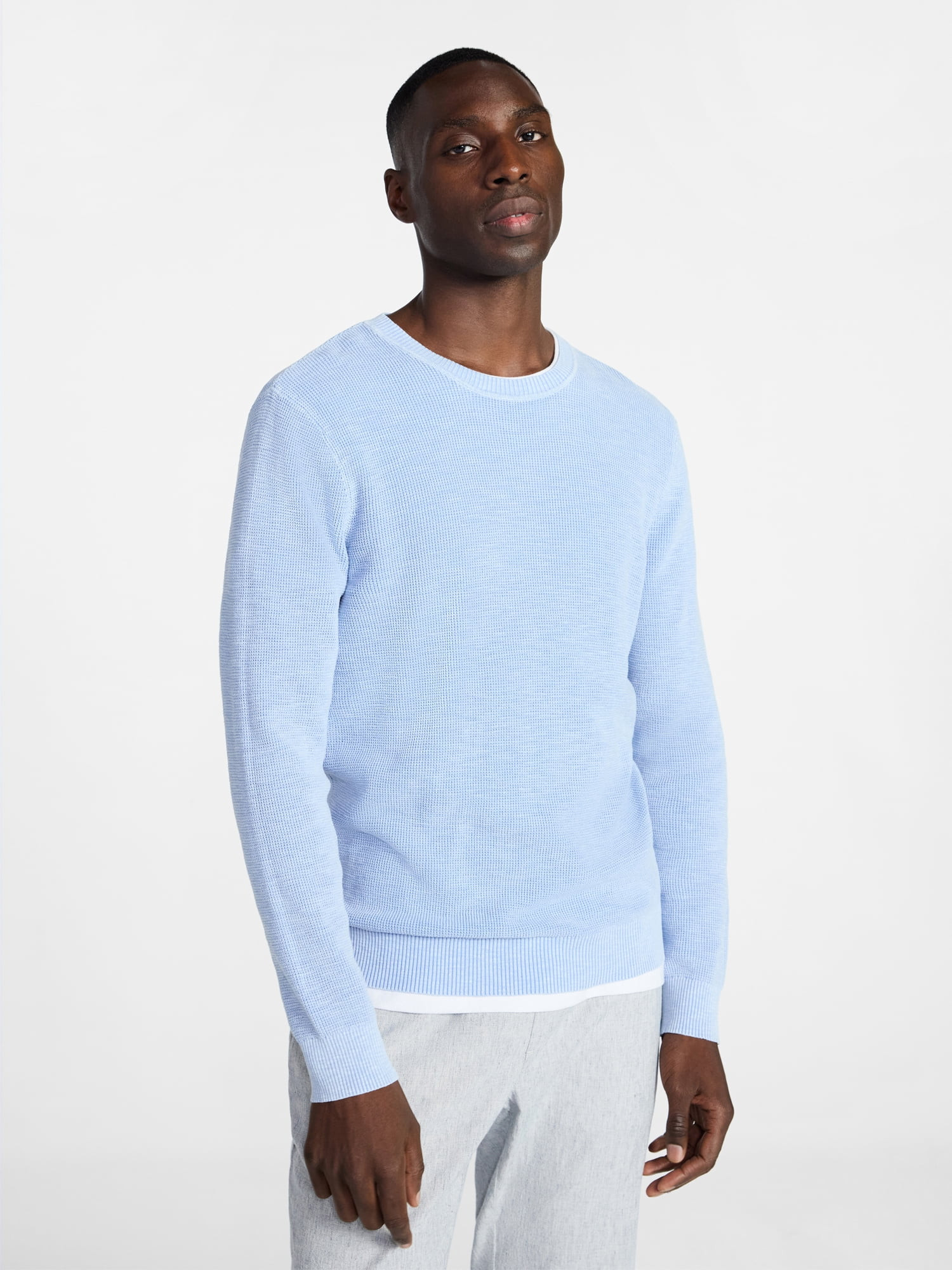 George Men's and Big Men's Cotton Slub Sweater with Long Sleeves, Sizes S-3XL | Walmart (US)