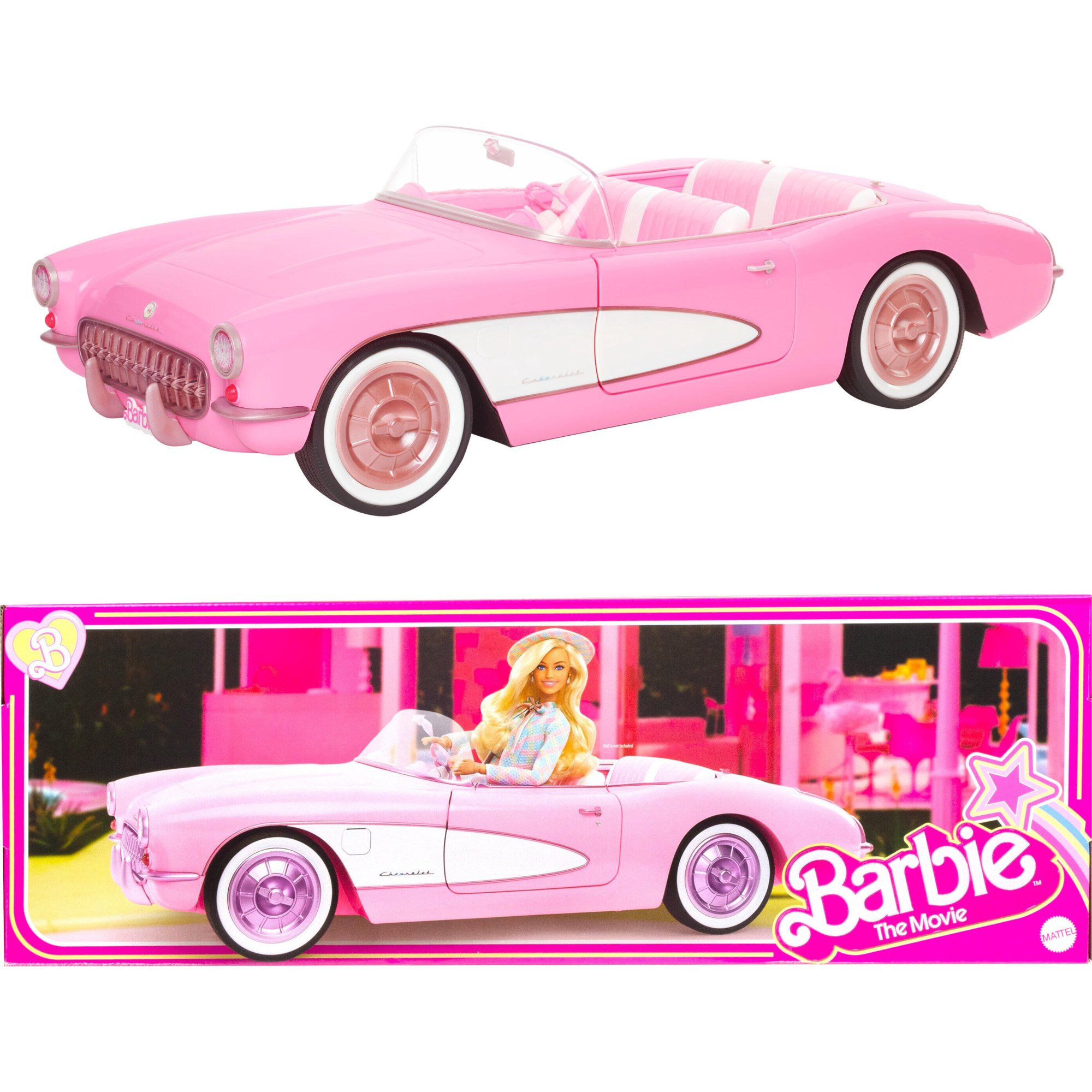 Barbie The Movie Collectible Car, Pink Corvette Convertible | Walmart (US)