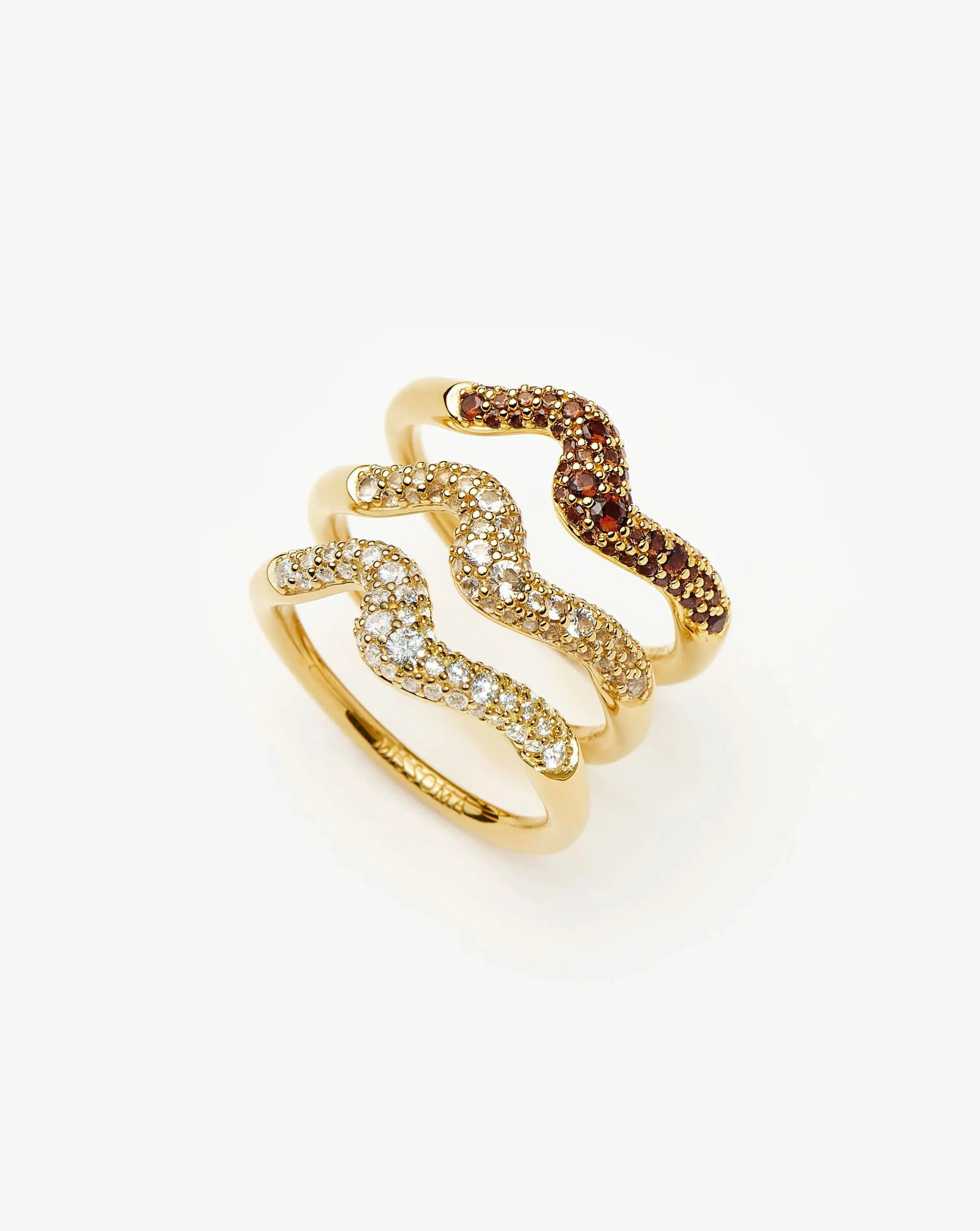 Molten Snow Stacking Ring Set - Gold | Missoma UK | Missoma UK