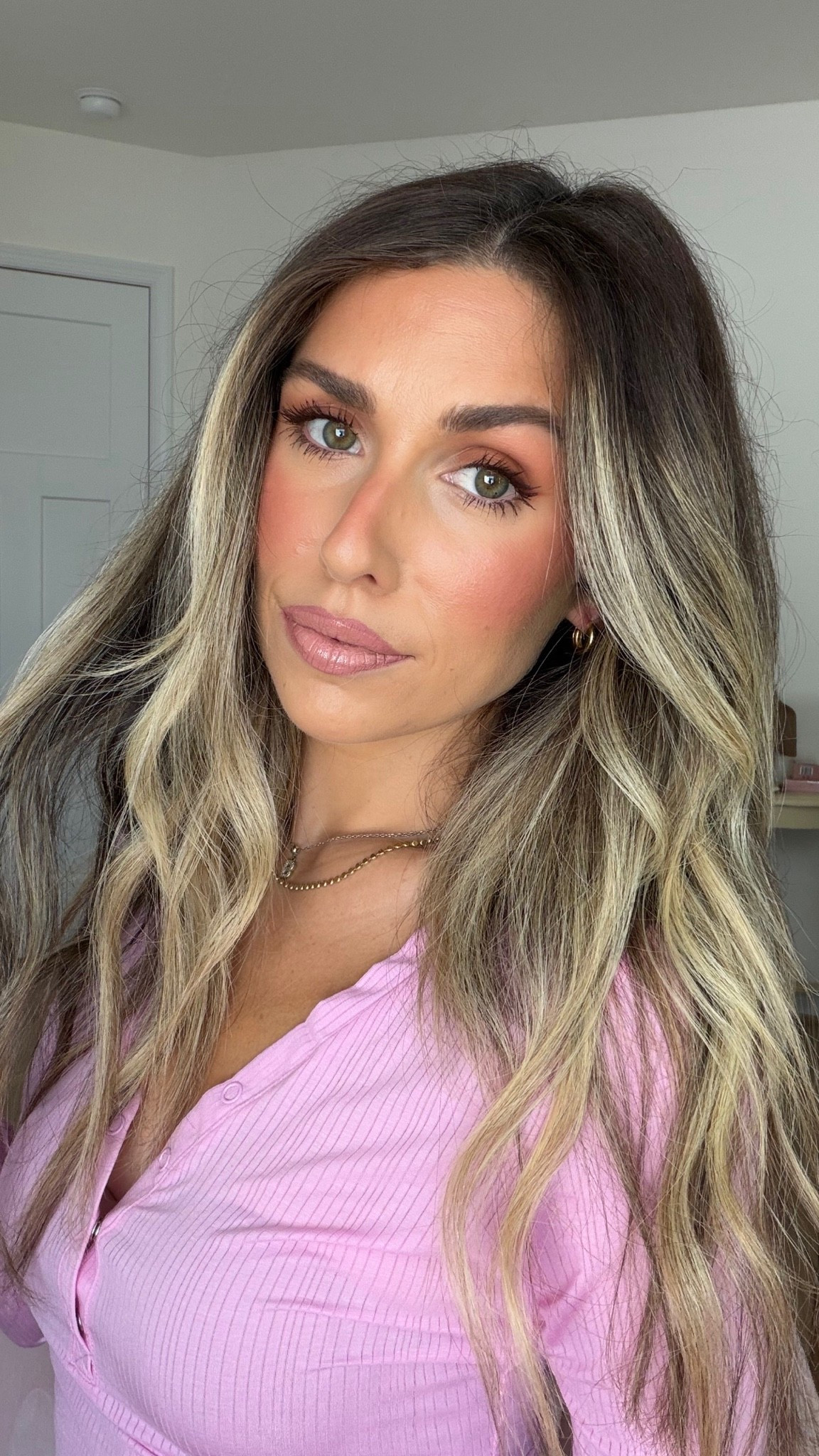 makeup of the day 🤍✨ loving this full glam line up! Sharing everything I used below 👇🏼 
+ L’Oréal lumi glotion in medium 
+ lawless forget the filler foundation in 7L
+ hourglass concealer in cotton
+ persona cosmetics bronzer stick in Dune 
+ huda beauty easy bake powder in pound cake 
+ saie beauty blush in lady 
+ morphe cloud blush in wisp
+ covergirl baked bronzer in toasted terracotta 
+ covergirl brow pencil in honey brown 
+ benefit 24 hr brow gel
+ too faced natural nudes palette 
+ L’Oréal lash paradise mascara in brown 
+ maybelline lifter liner in line leader 
+ lawless lipstick in Annie 
+ fenty gloss stick in blaz’d donut

#LTKgrwm #LTKselfcare #LTKBeauty