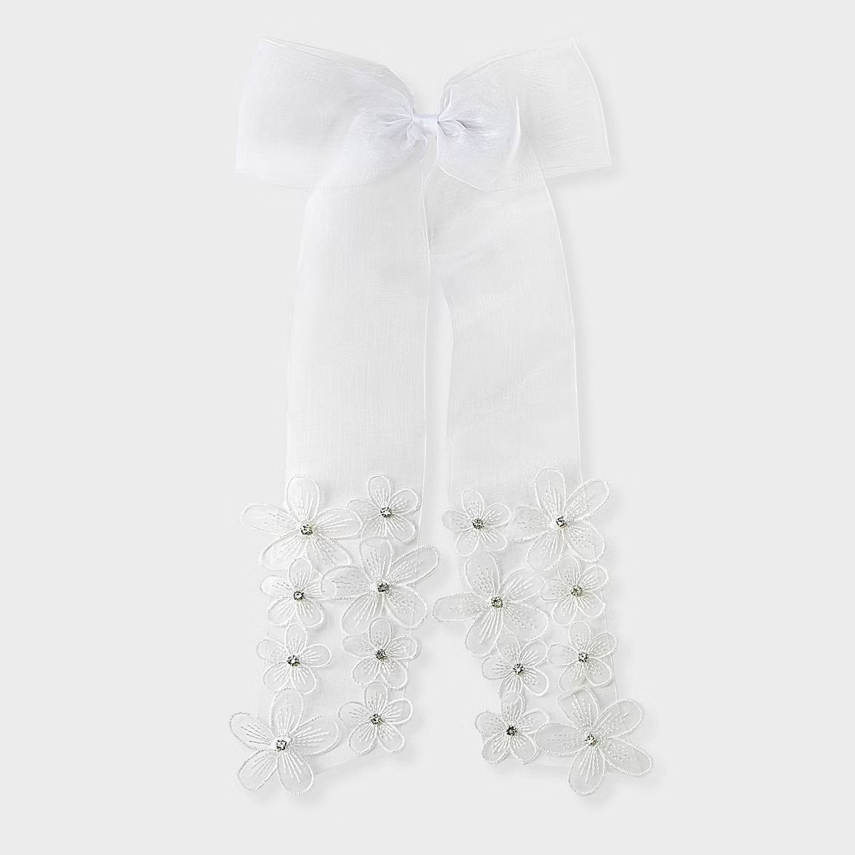 Shear Floral Bow Hair Barrette - A New Day™ White | Target